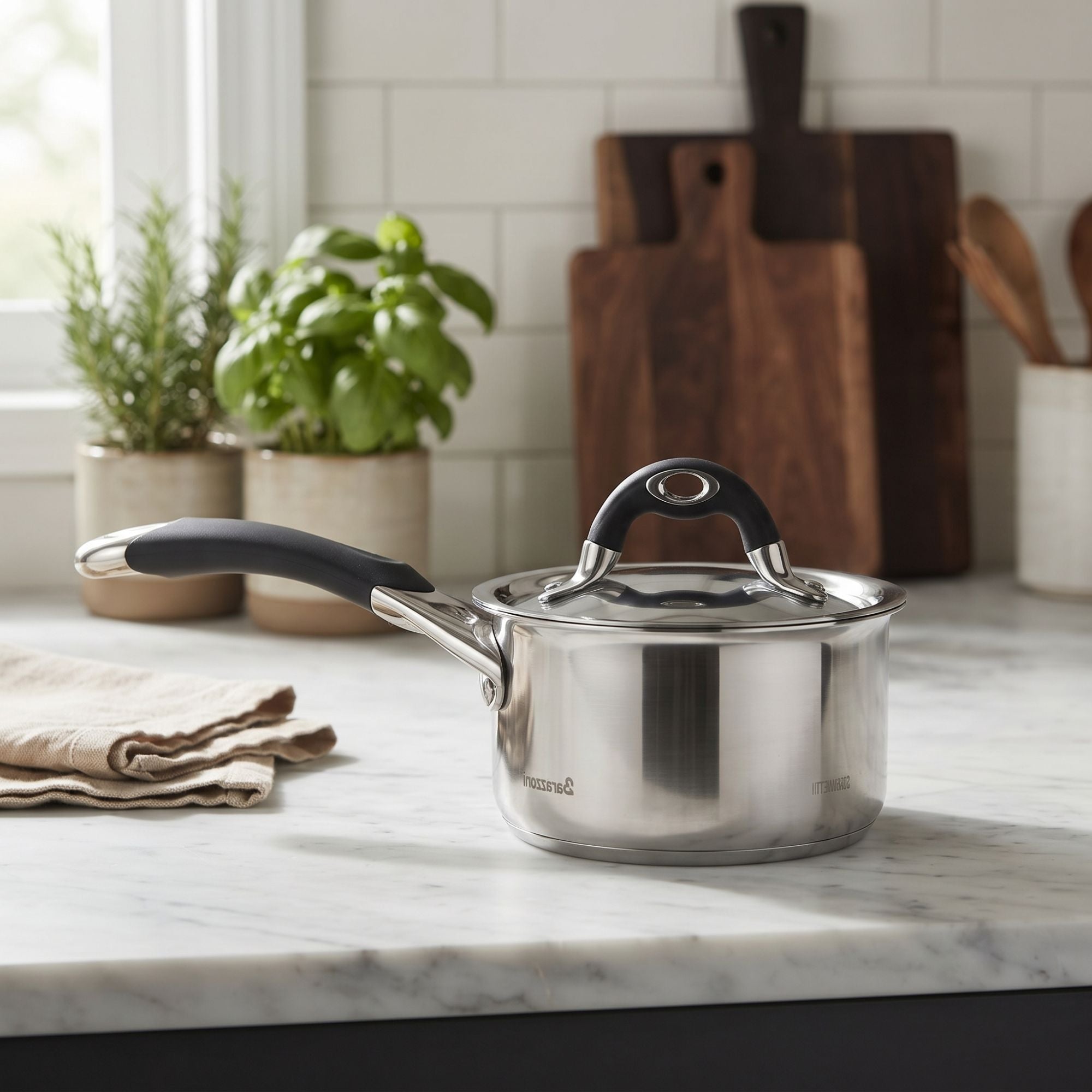 Casseruola Manico Lungo Linea Avorio Con Coperchio Cm 14 Bialetti