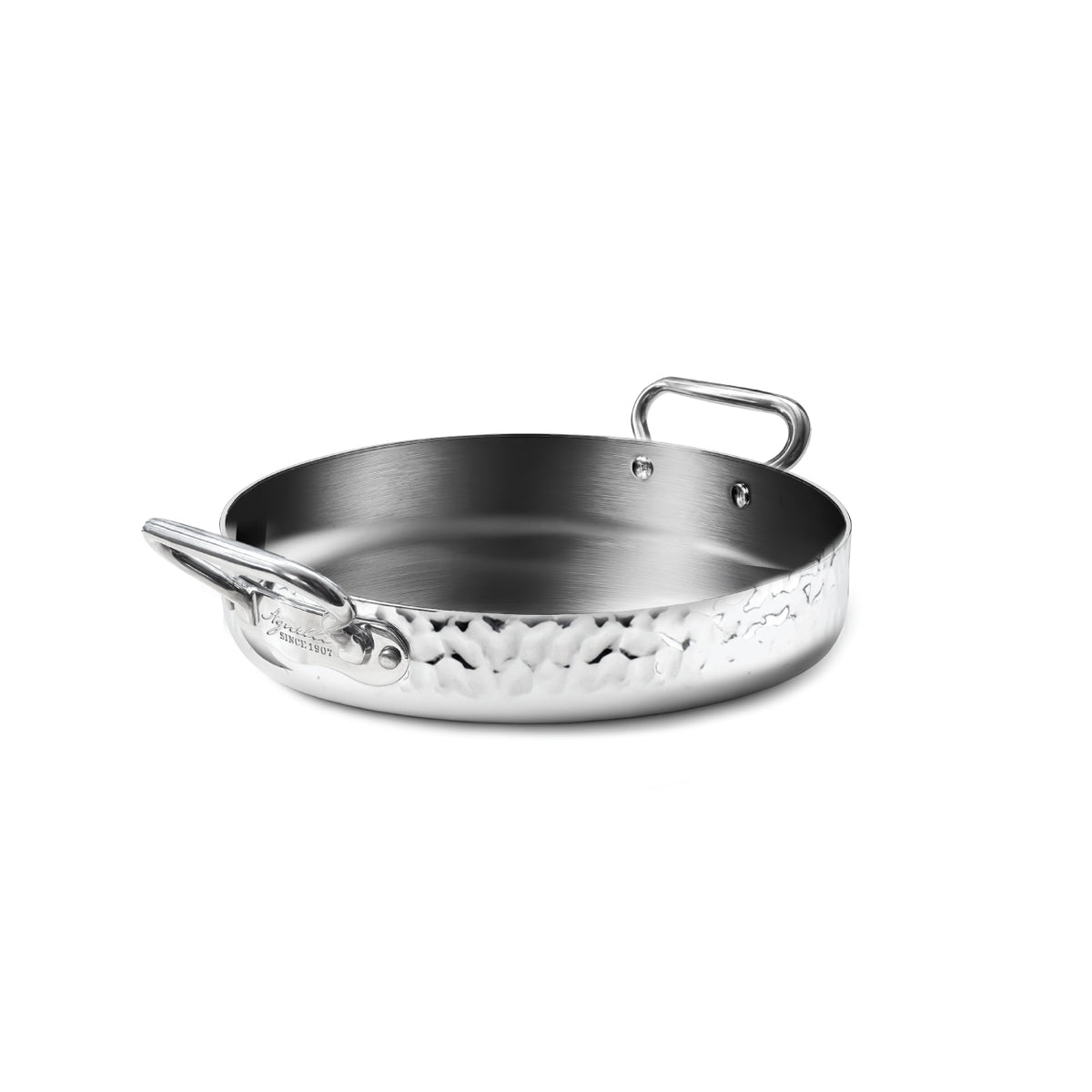 Tegame Aluinox Martellato 3Ply 2/Manici 1907 Cm 24 Pentole Agnelli