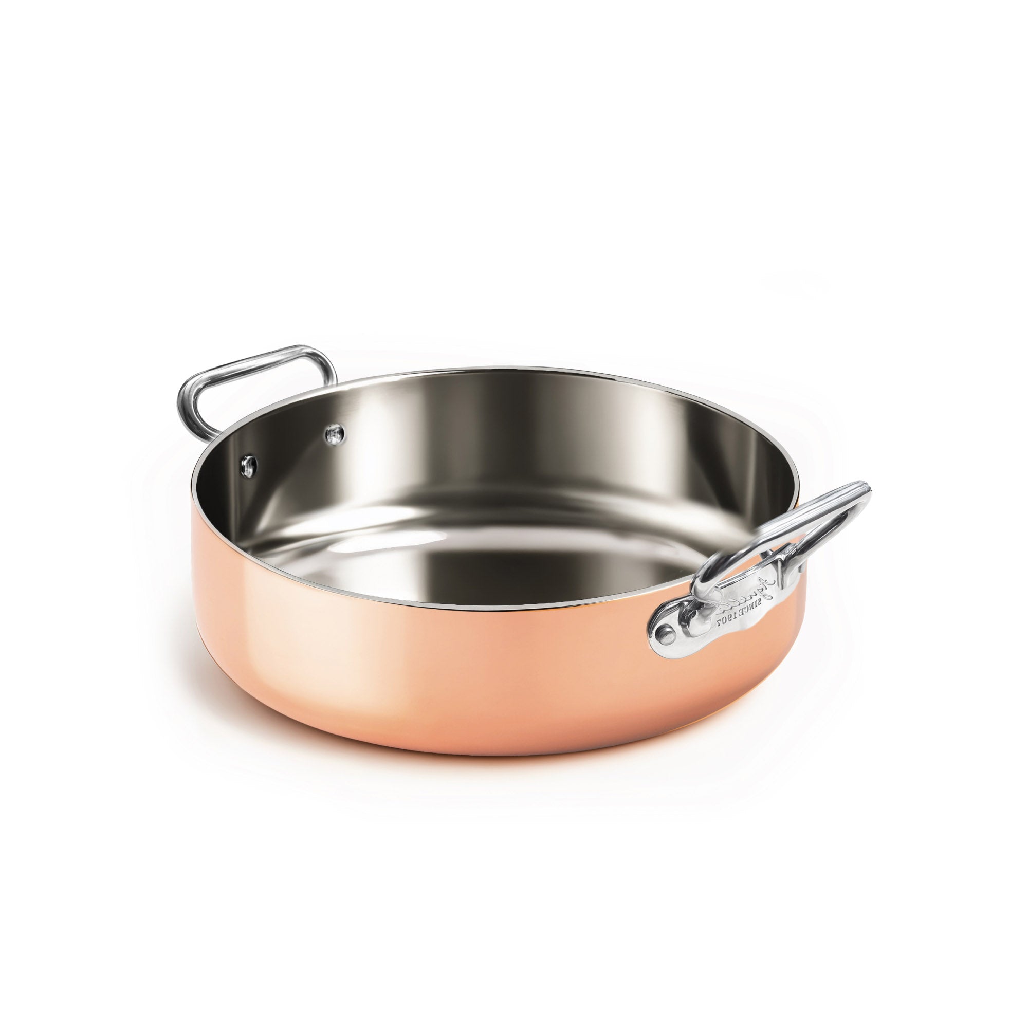 Rondeau in copper4 – 2 maniglie inox Cm 28 Pentole Agnelli