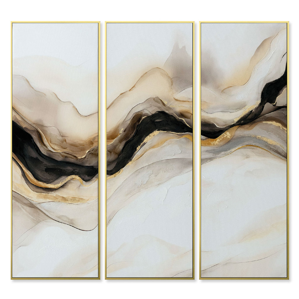 Tela Golden flow - Set 3 pz 40x120 cm Agave Quadri