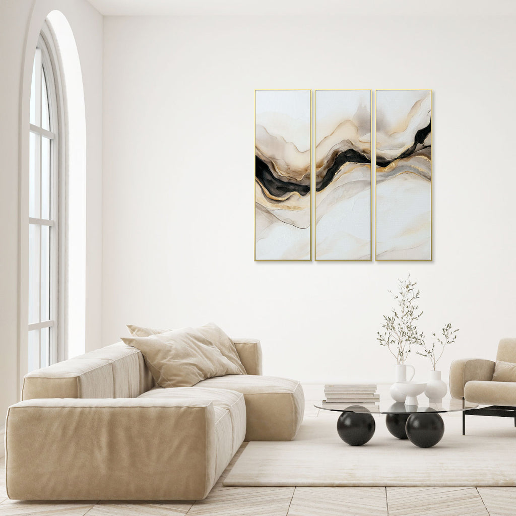 Tela Golden flow - Set 3 pz 40x120 cm Agave Quadri