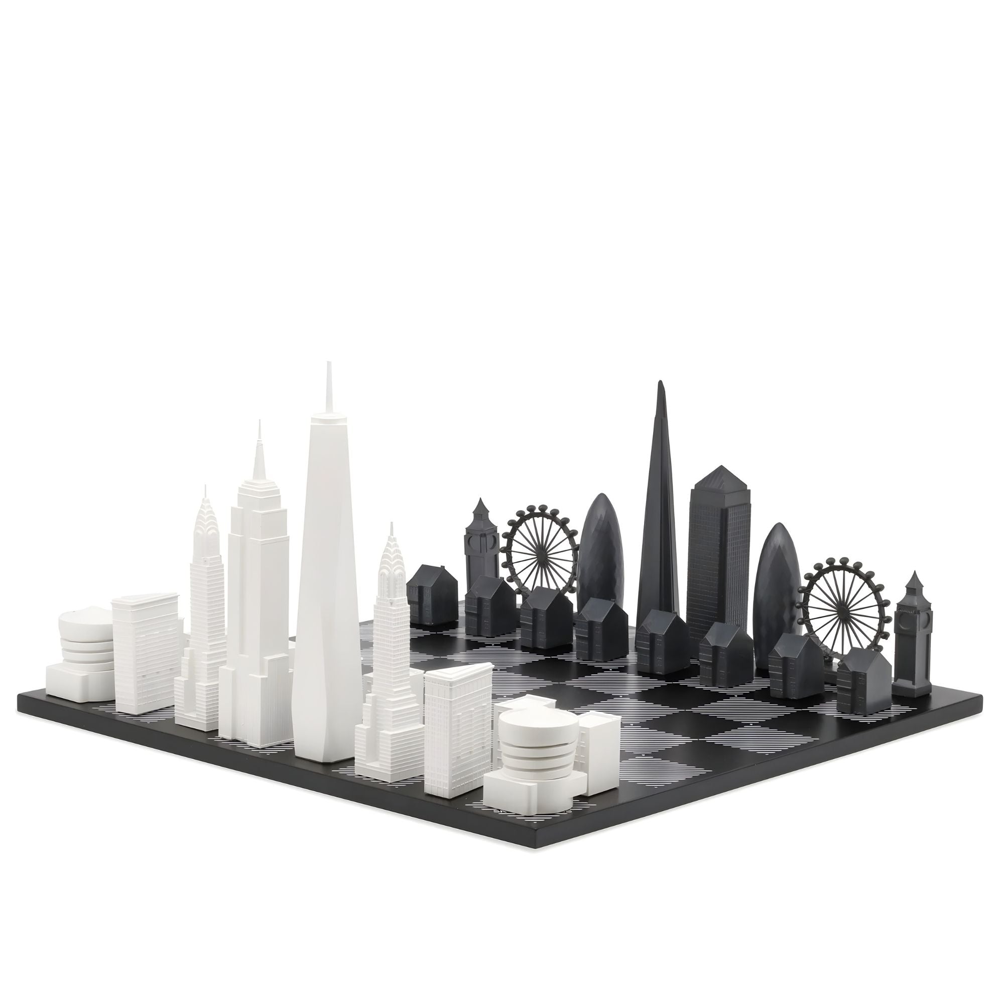 Scacchiera  London Vs New York Edition (with B/W Hatch Board) Skyline Chess