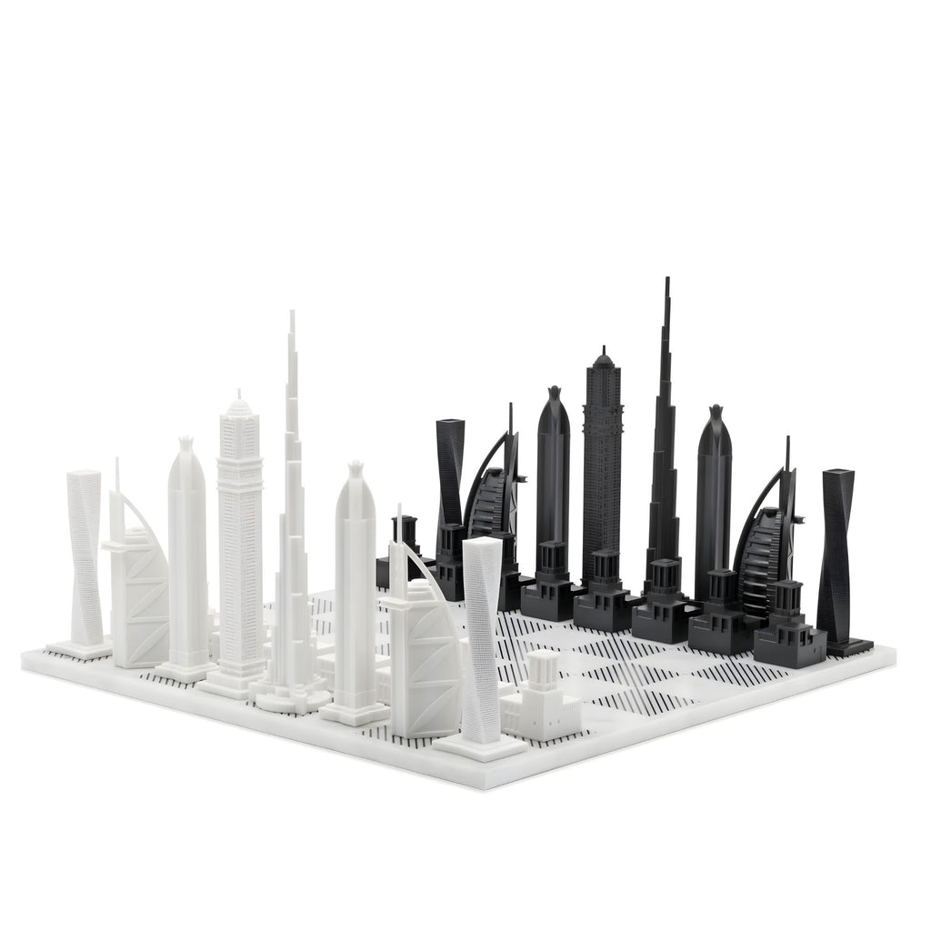 Scacchiera  Dubai Edition (with Marble Hatch Board) Skyline Chess