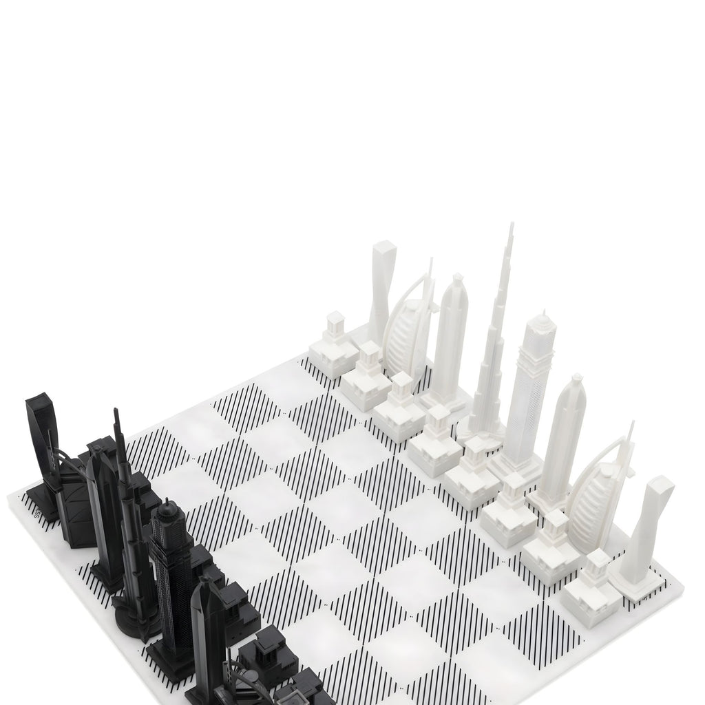 Scacchiera  Dubai Edition (with Marble Hatch Board) Skyline Chess