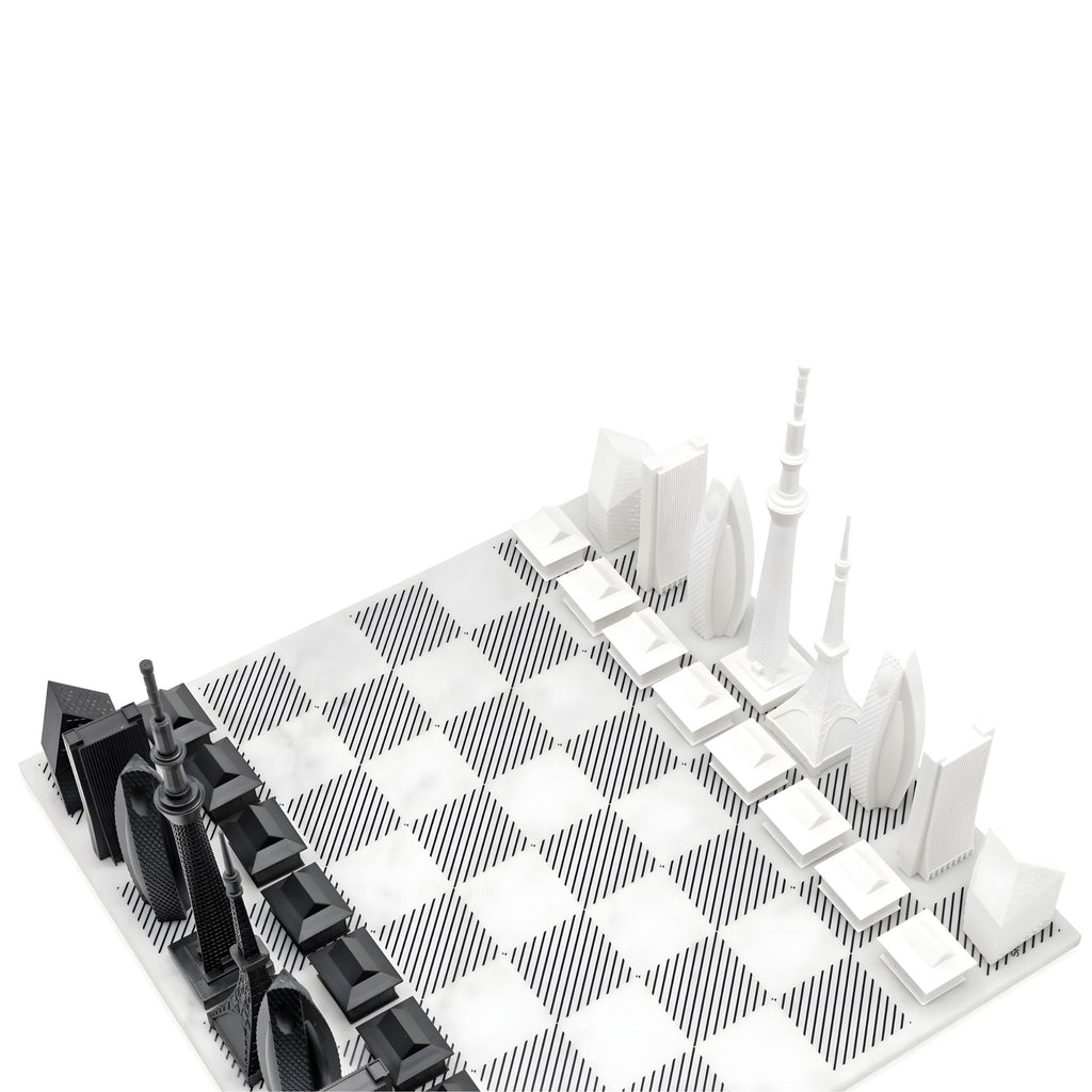 Scacchiera  Tokyo Edition (with Marble Hatch Board) Skyline Chess