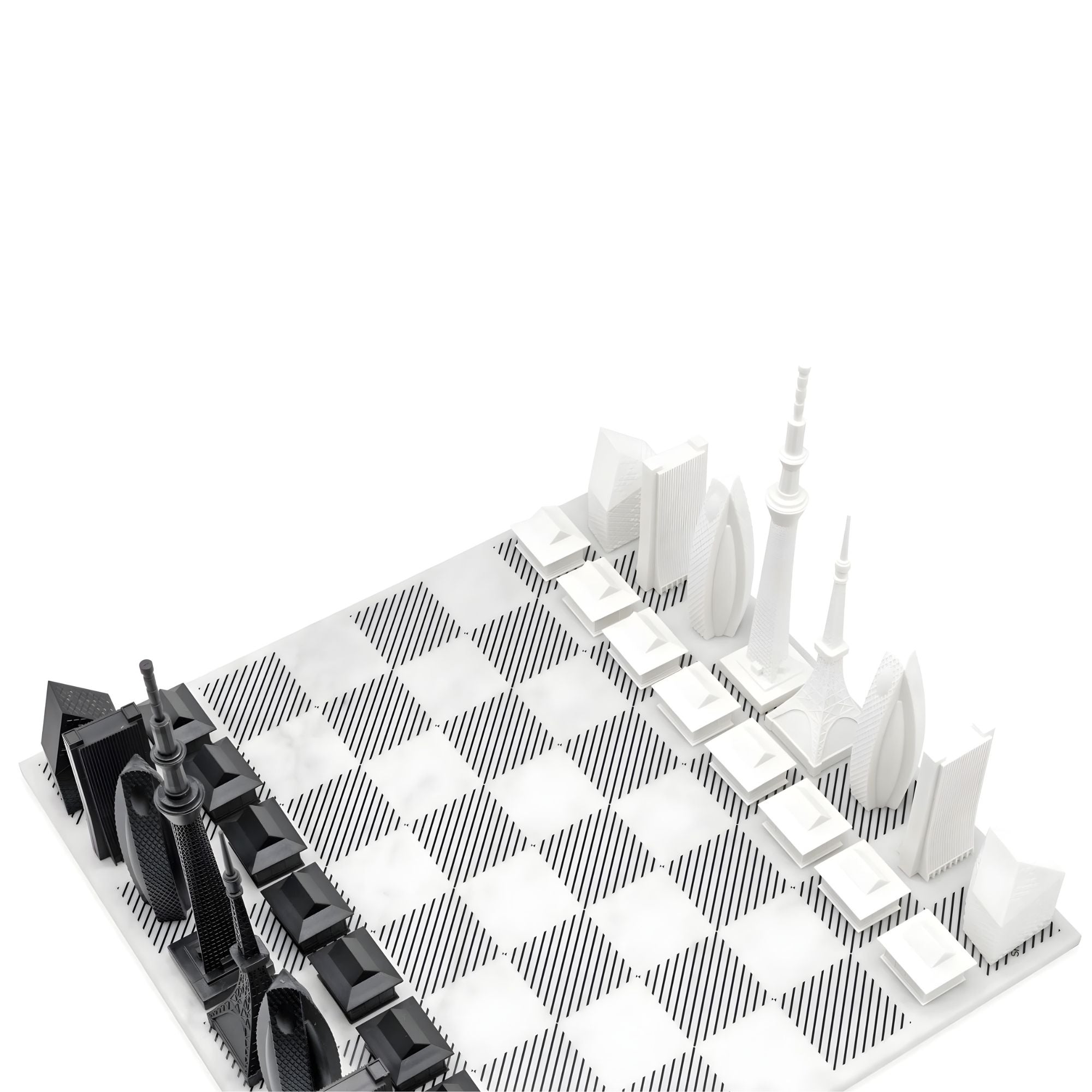 Scacchiera  Tokyo Edition (with Marble Hatch Board) Skyline Chess
