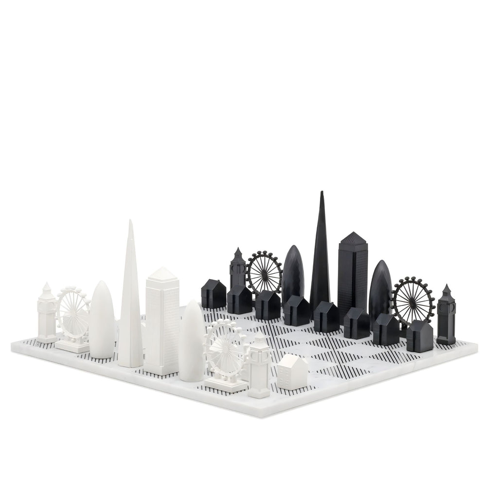 Scacchiera  London Edition (with Marble Hatch Board) Skyline Chess