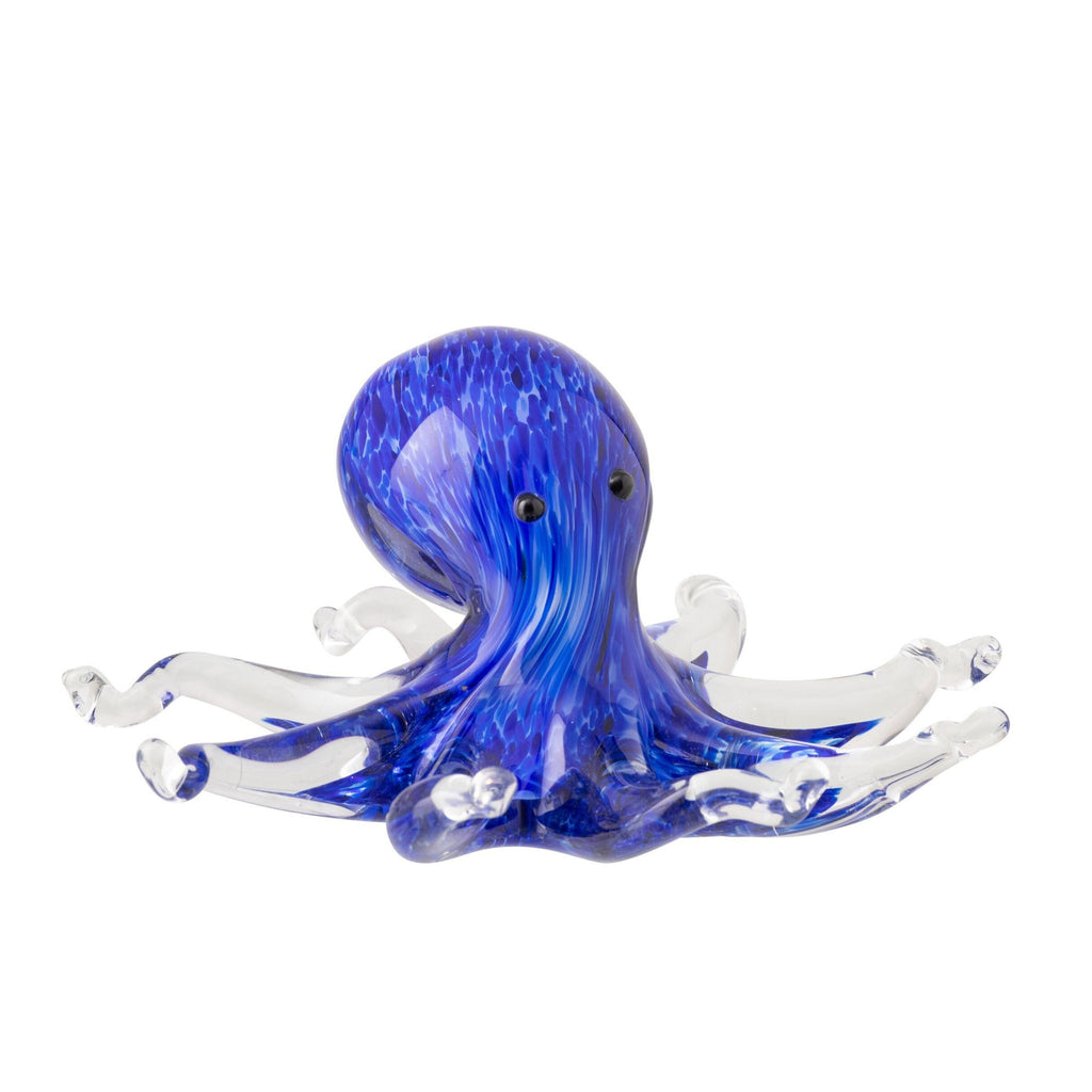 Fermacarte Octopus Vetro Blu Jolipa