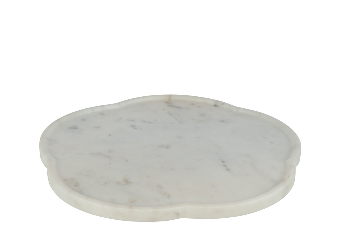 Piatto Fiore Girevole Marmo Bianco Jolipa