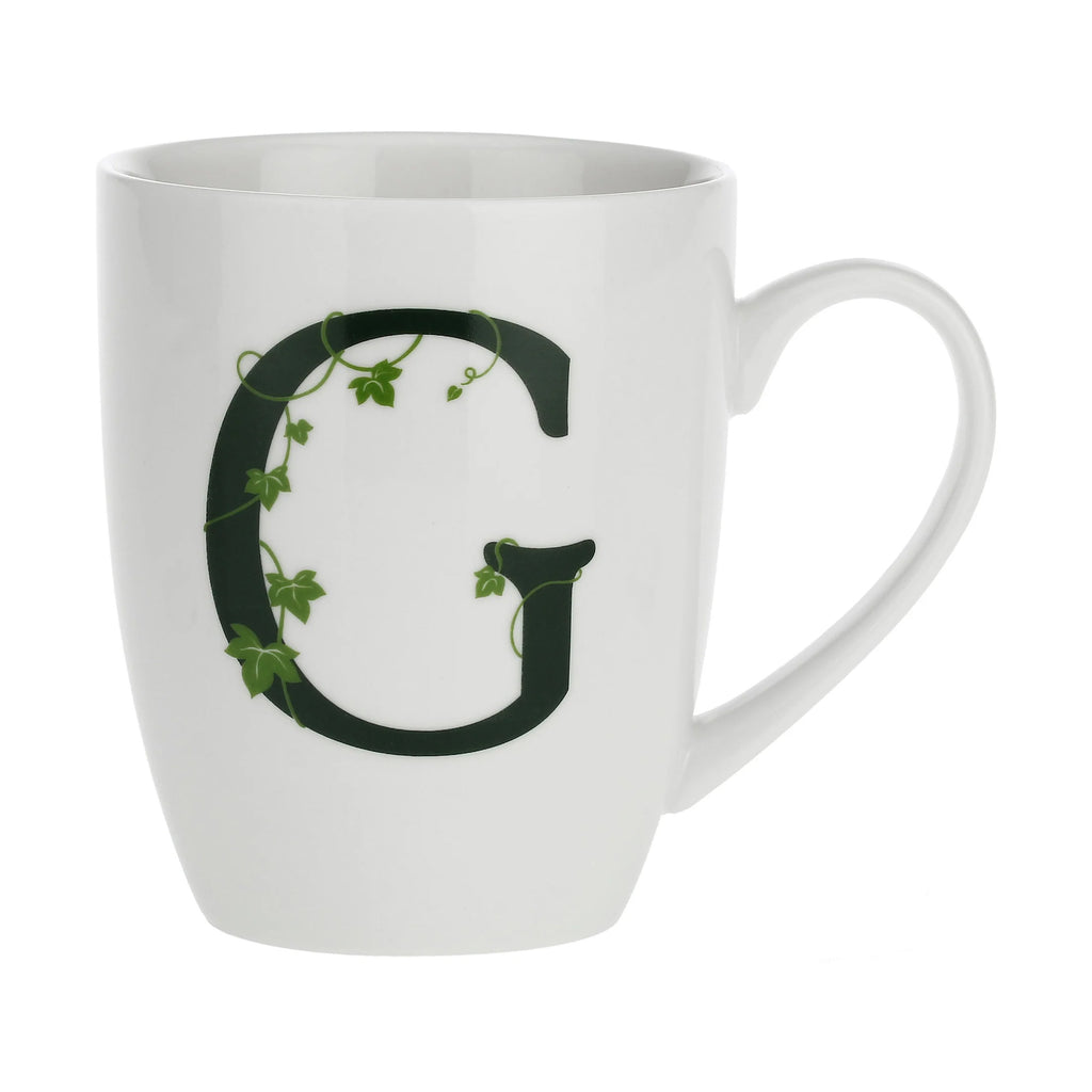 Mug Lettera `G` con cucchiaino, Atupertu La Porcellana Bianca
