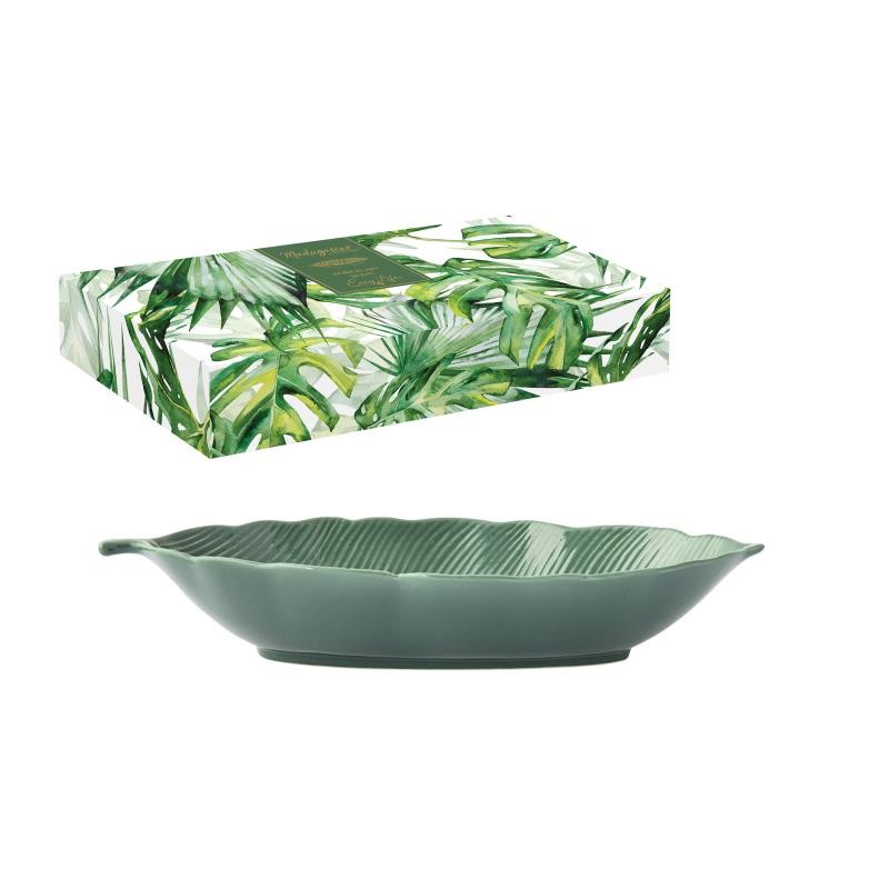Ciotola Foglia In Porcellana In Color Box Tropical Leaves Green Easy Life