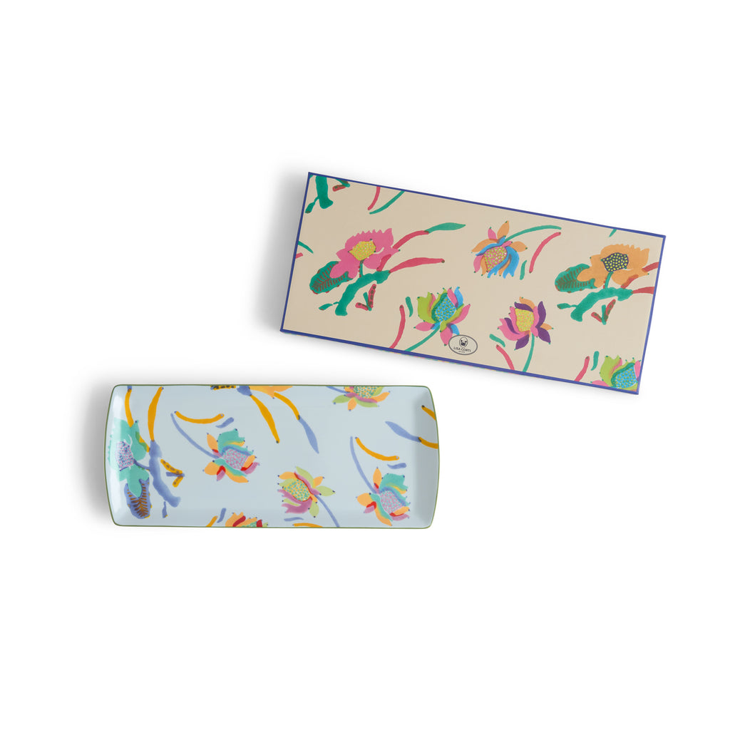 Piatto Da Portata In Porcellana Japanese Light Blue Lisa Corti