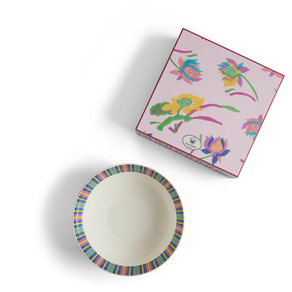 Porcelain Salad Bowl Japanese Pink Lisa Corti