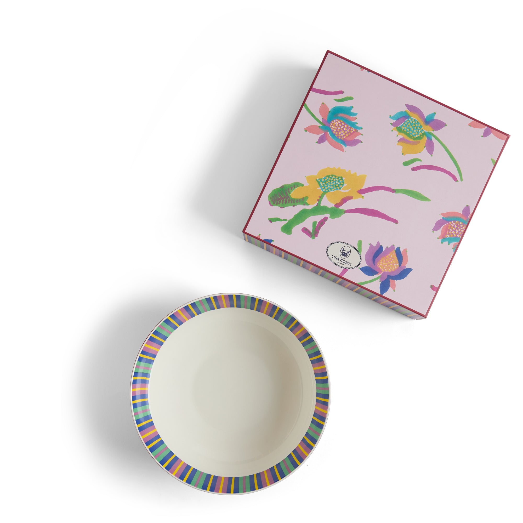 Porcelain Salad Bowl Japanese Pink Lisa Corti