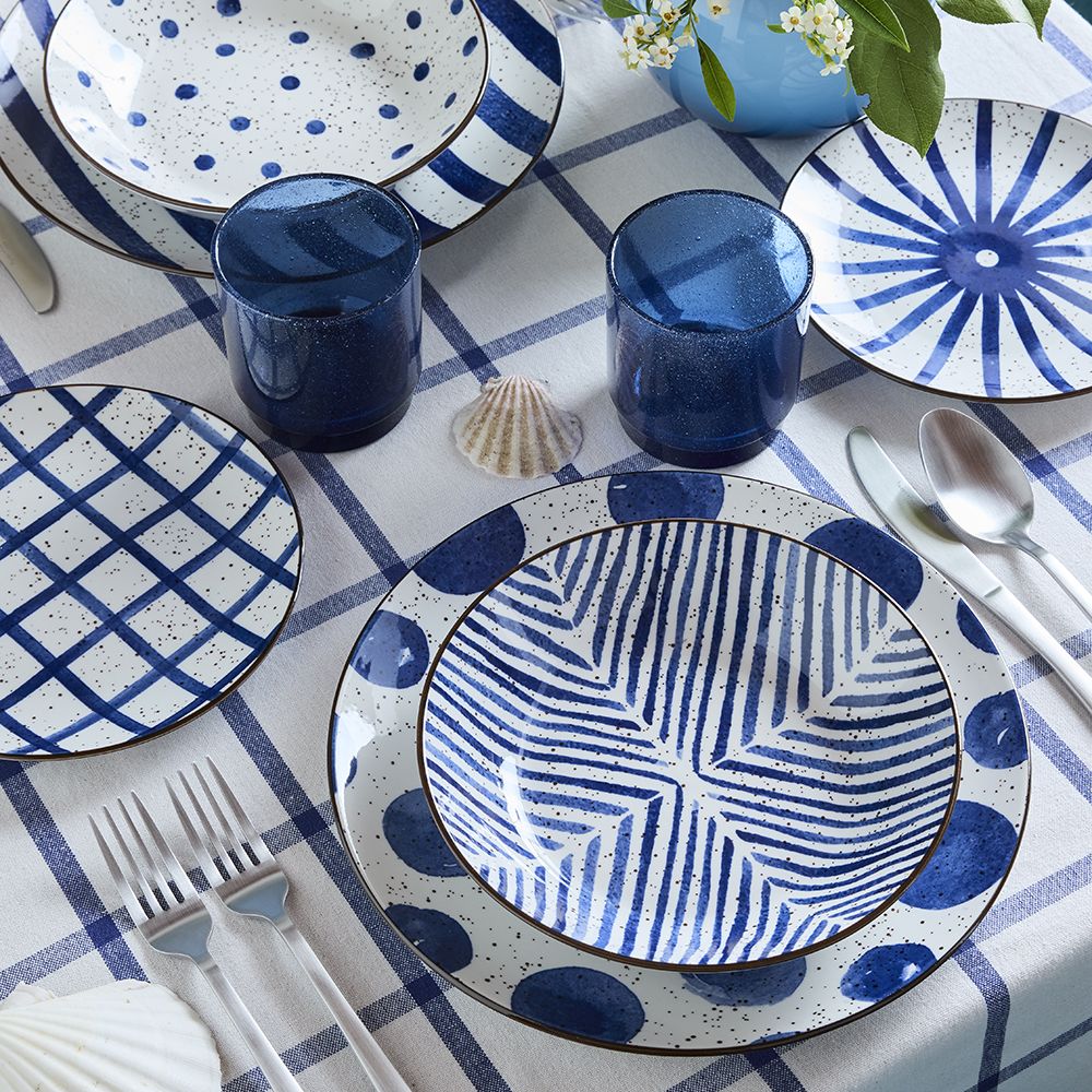 Set Piatti 18 pezzi Moon Blu Mirage Tognana