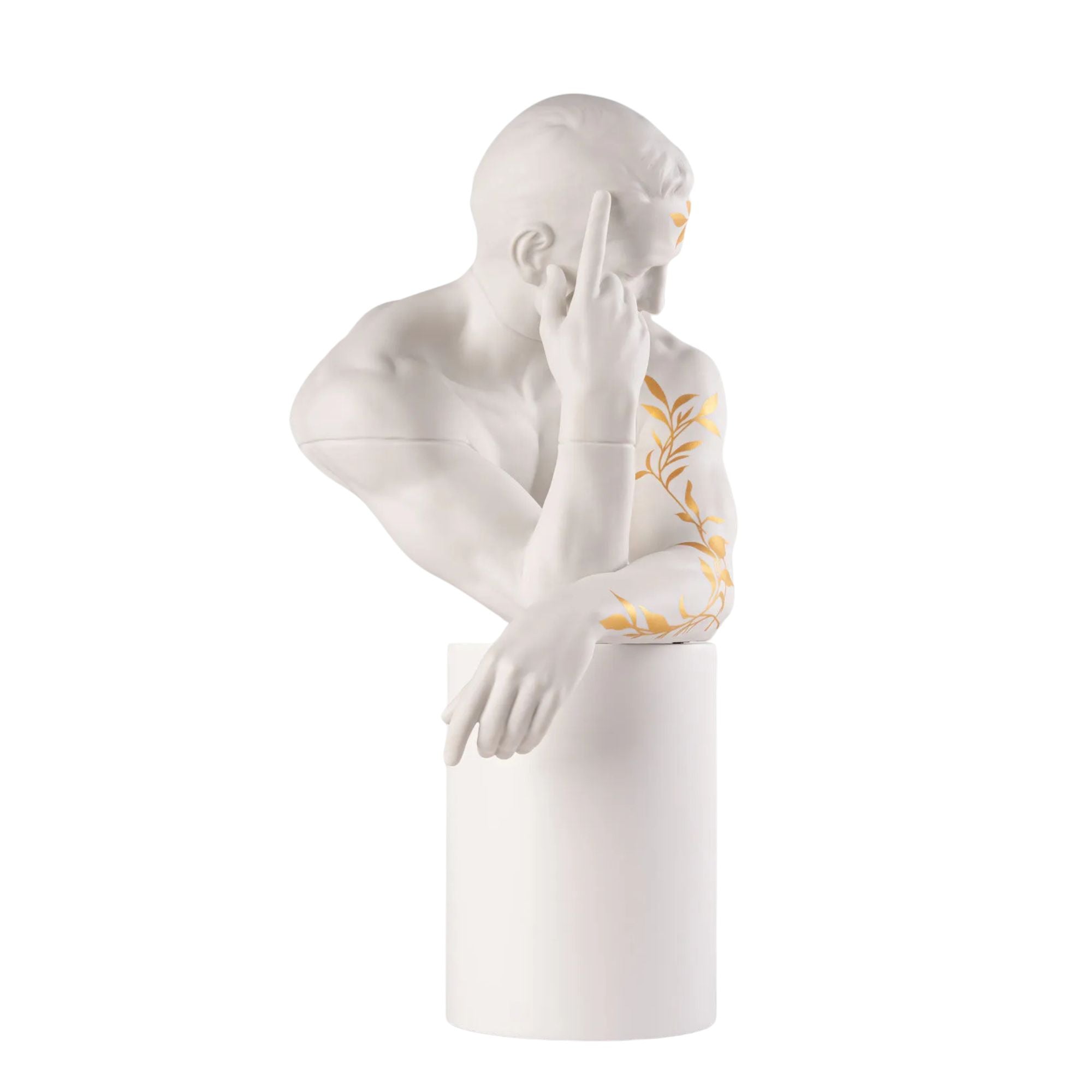 Scultura Riflessi della Natura - Lui. Bianco-oro Lladro'