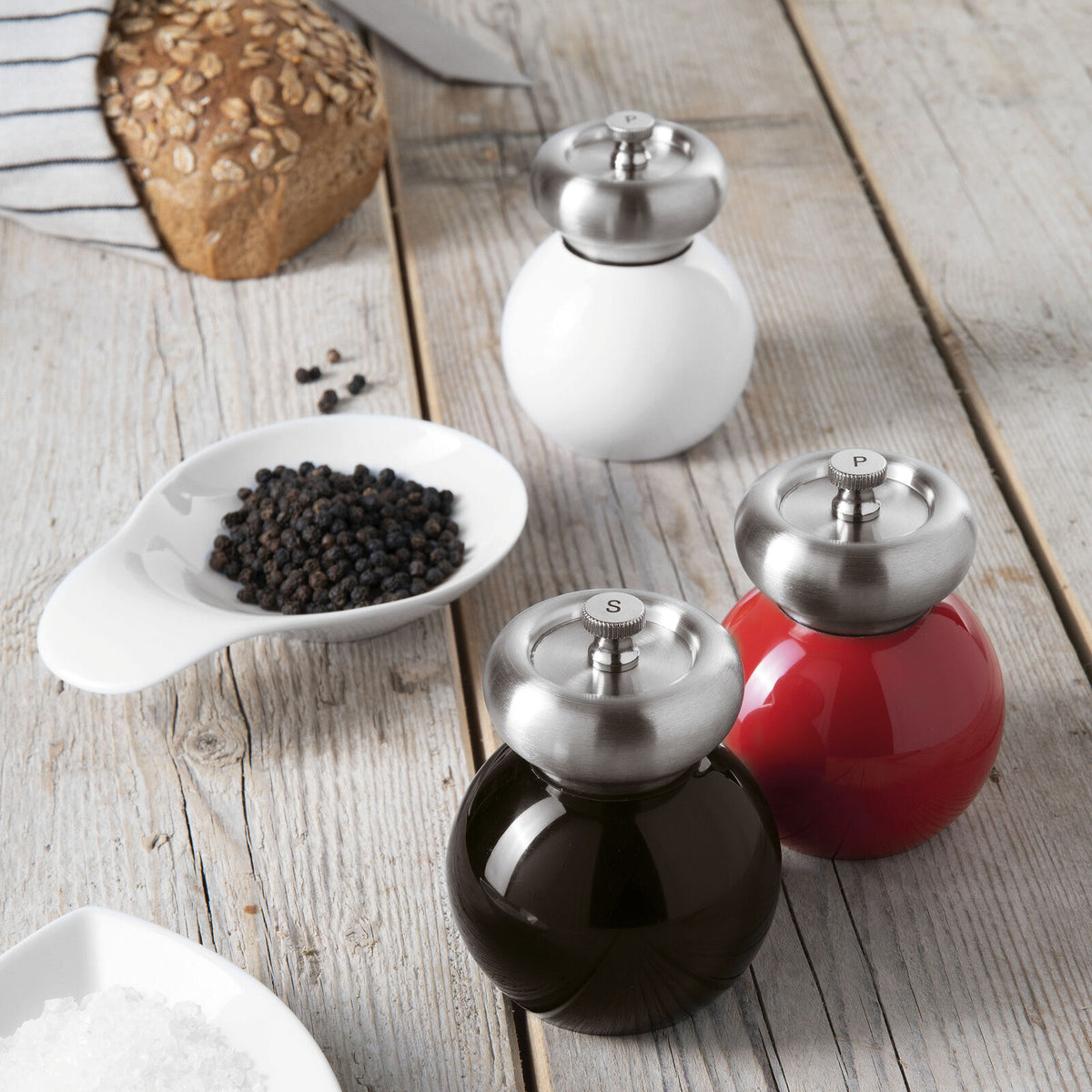 Macinapepe Cm 10 Acrilico Bianco Lucido Inox Sambonet