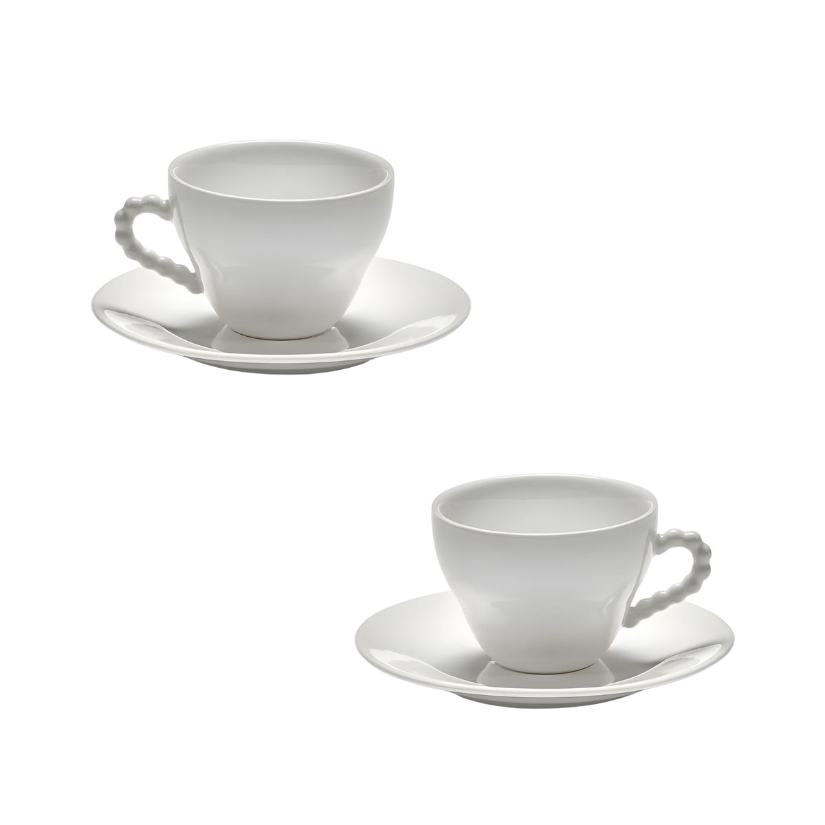 Tazza e piattino bianco Perle Fine Les Objets Mouleversants Serax