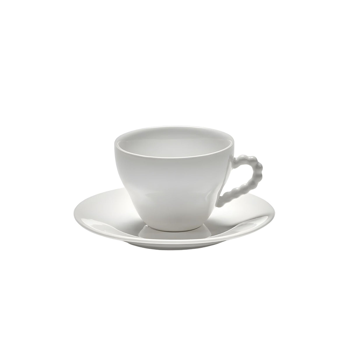 Tazza e piattino bianco Perle Fine Les Objets Mouleversants Serax