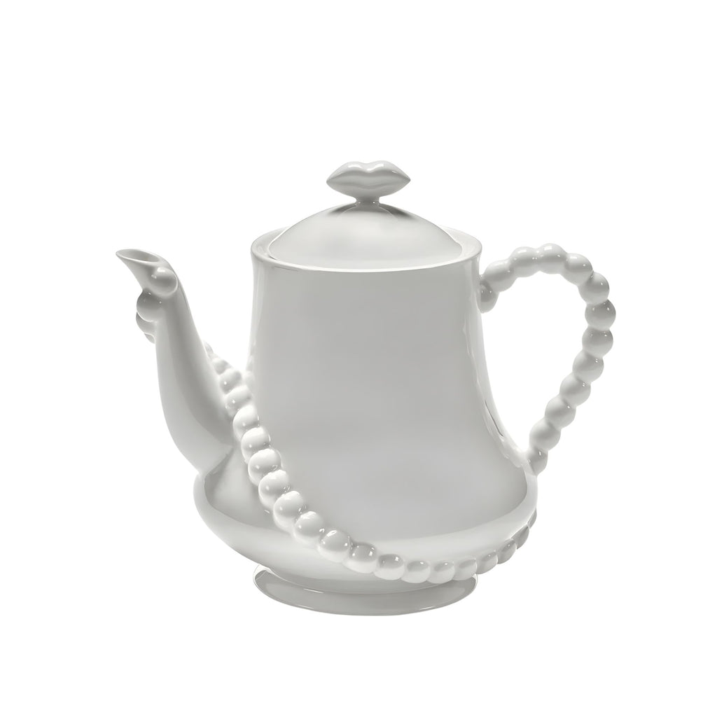 Teiera bianca Perle Fine Les Objets Mouleversants Serax