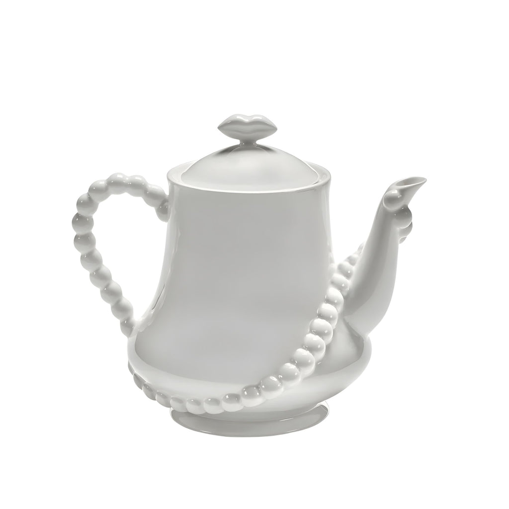Teiera bianca Perle Fine Les Objets Mouleversants Serax