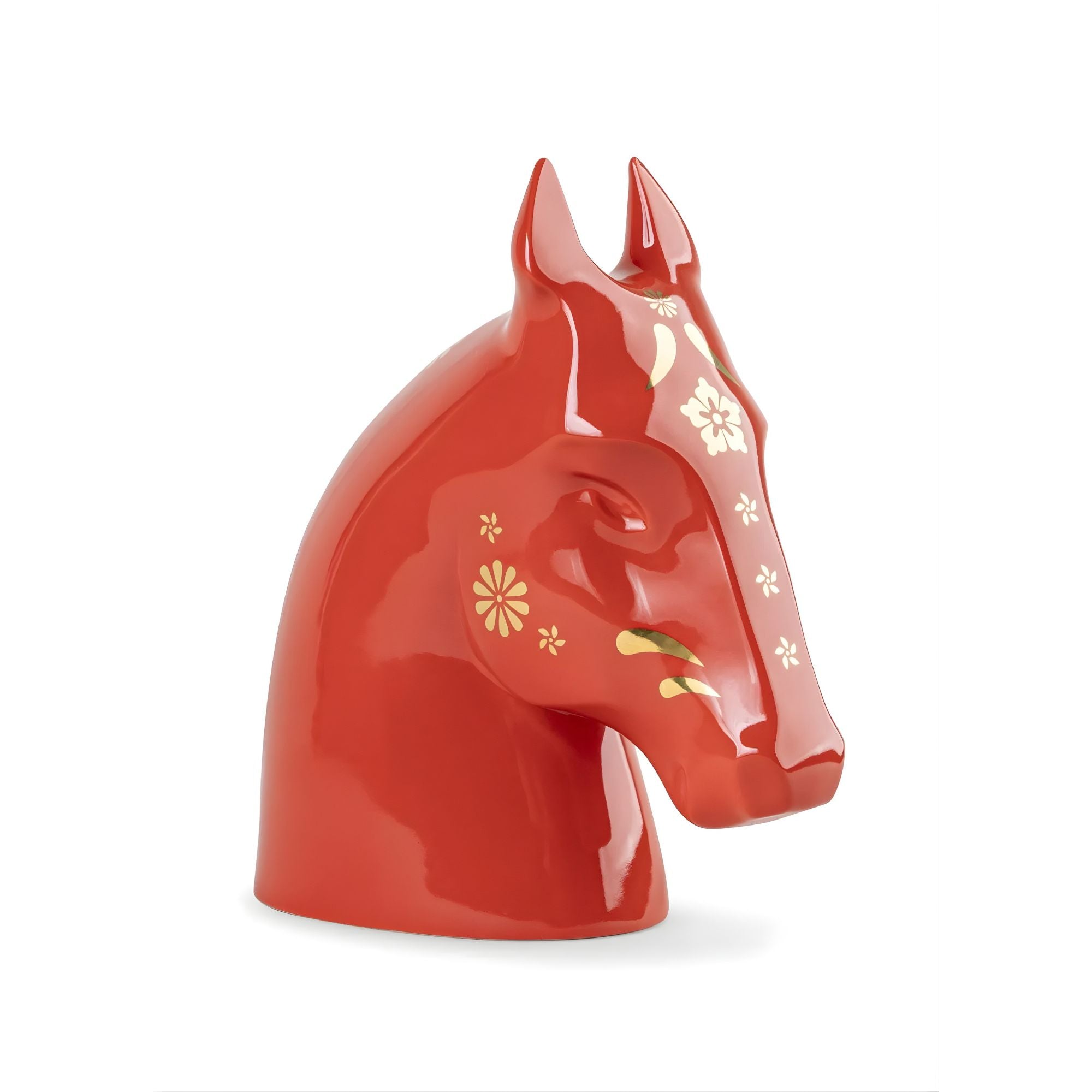 Scultura Il Cavallo. Rosso - oro Lladro'