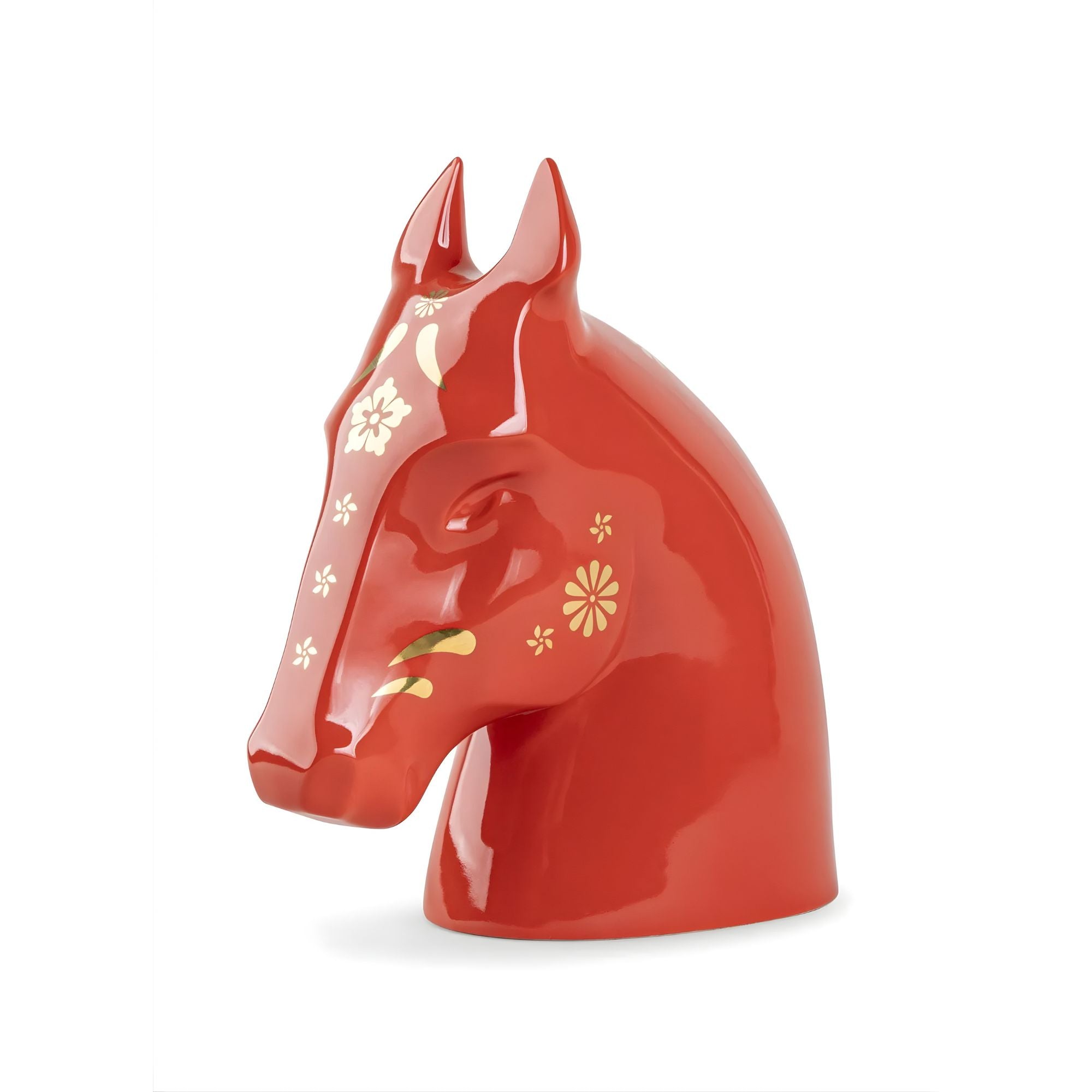 Scultura Il Cavallo. Rosso - oro Lladro'