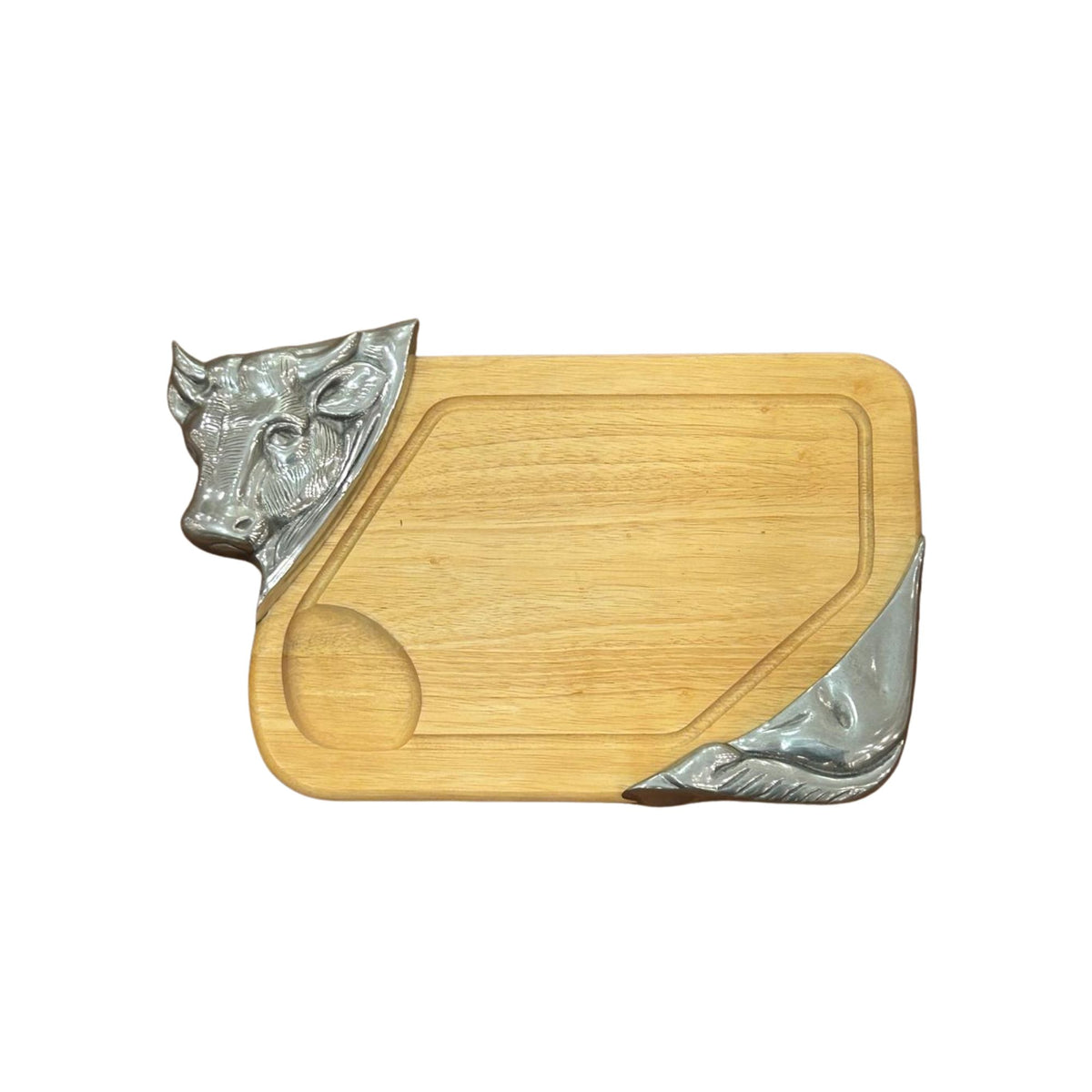 Tagliere con toro in acciaio Silea