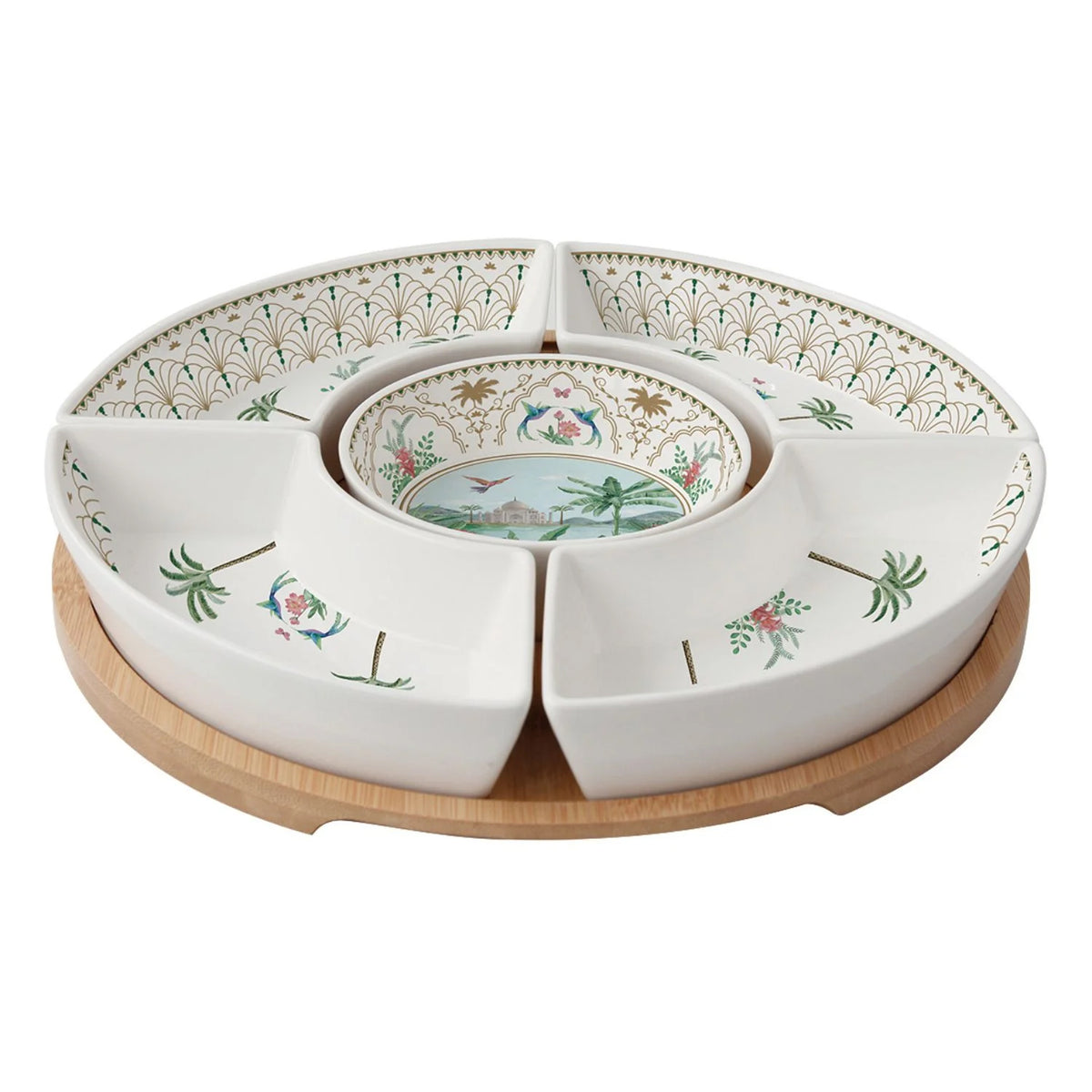Set Aperitivo In Bamboo  25 Cm Con 5 Ciotole Paradise Sauvage Easy Life