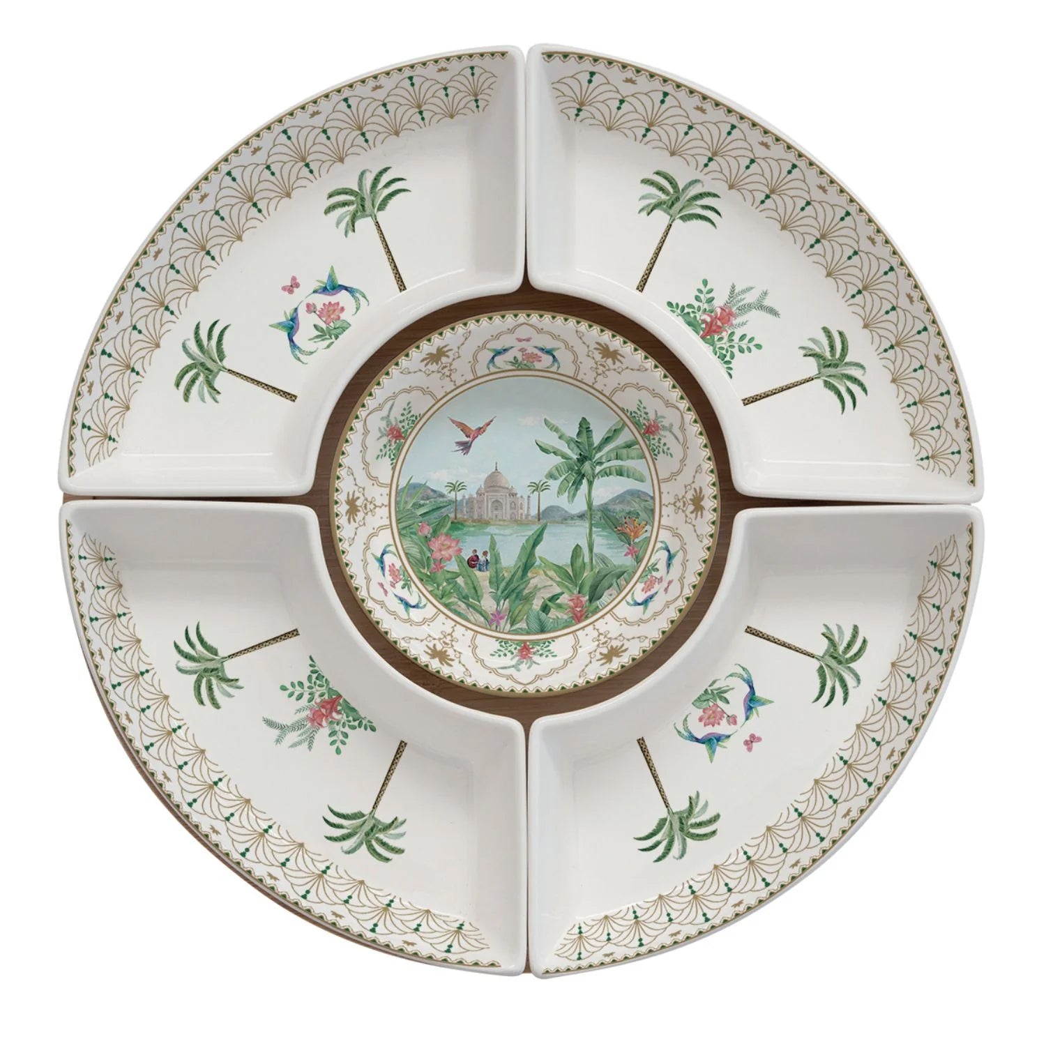 Set Aperitivo In Bamboo  25 Cm Con 5 Ciotole Paradise Sauvage Easy Life