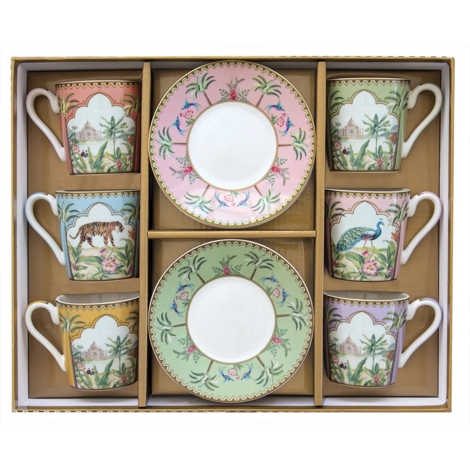 Set 6 Tazzine Espresso 100 Ml Con Piattini Paradise Sauvage Easy Life