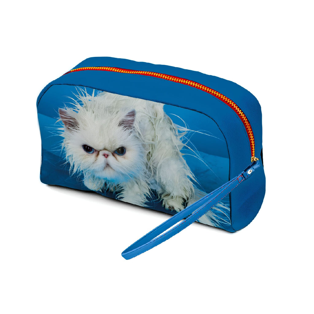 Beauty-Case In Pu Stampato Toiletpaper Angry Cat Seletti