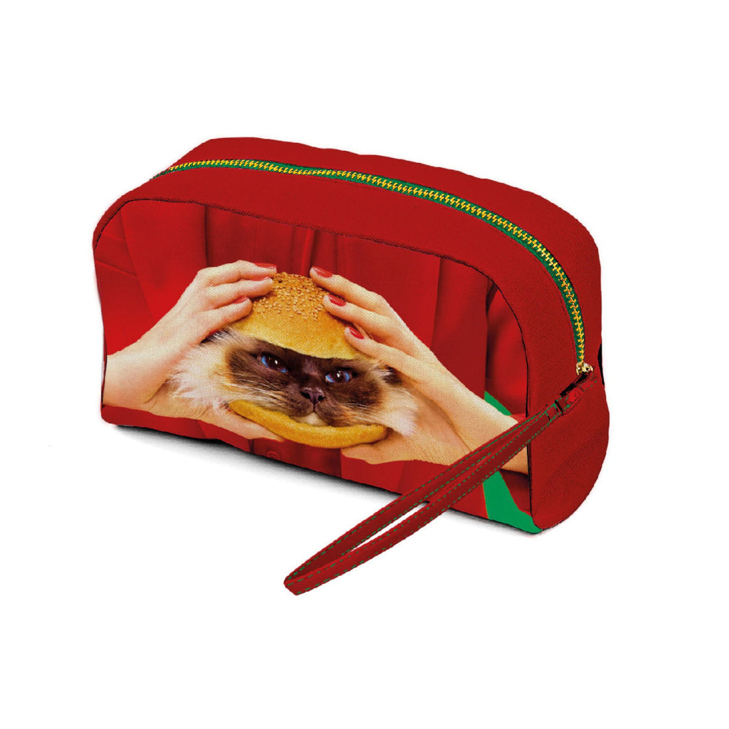 Beauty-Case In Pu Stampato Toiletpaper Cat Liscious Seletti