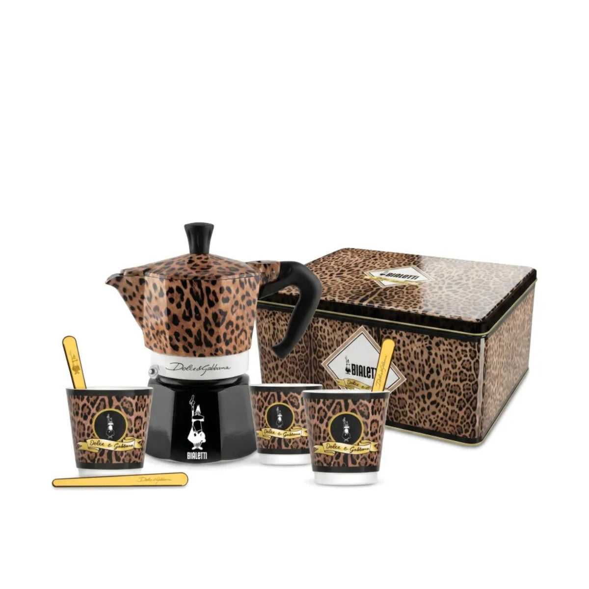 Set Moka 3Tz+Bicchierini E Palette D&G Leo Bialetti Exclusive