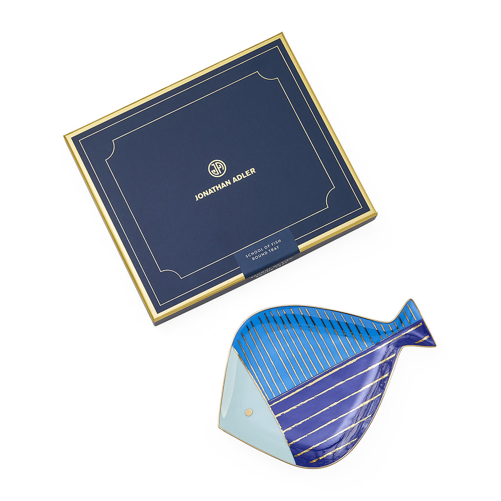 Vassoio rotondo a forma di banco di pesci Jonathan Adler