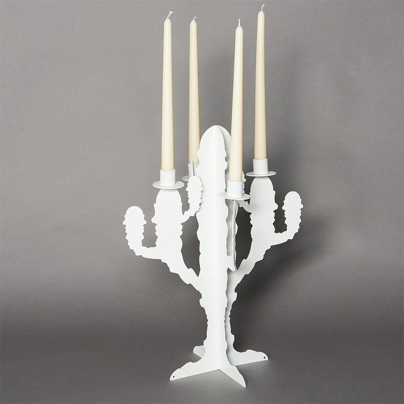 Candelabro Cactus Bianco Arti E Mestieri