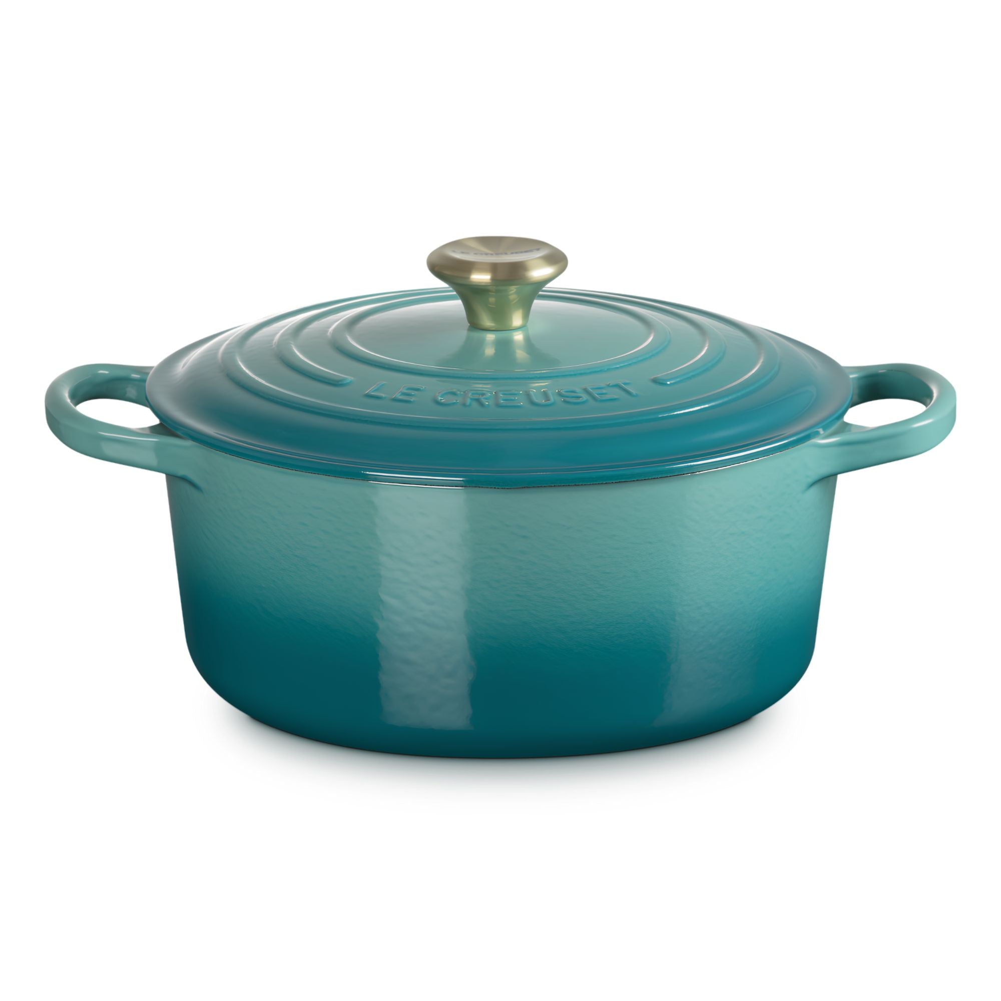 Cocotte rotonda Evolution in ghisa vetrificata 22 cm Bleu Riviera Le Creuset