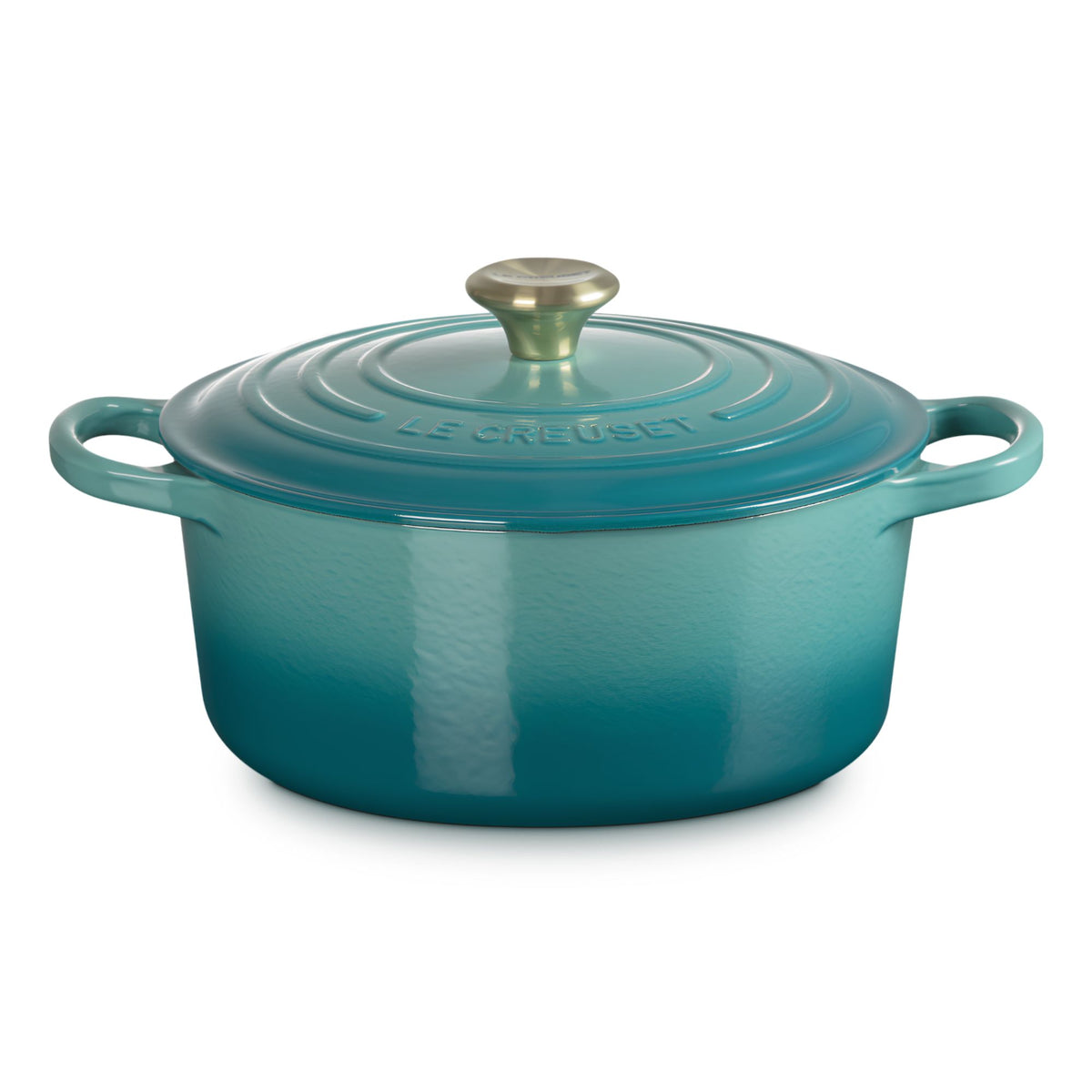 Cocotte rotonda Evolution in ghisa vetrificata 28 Cm Bleu Riviera Le Creuset