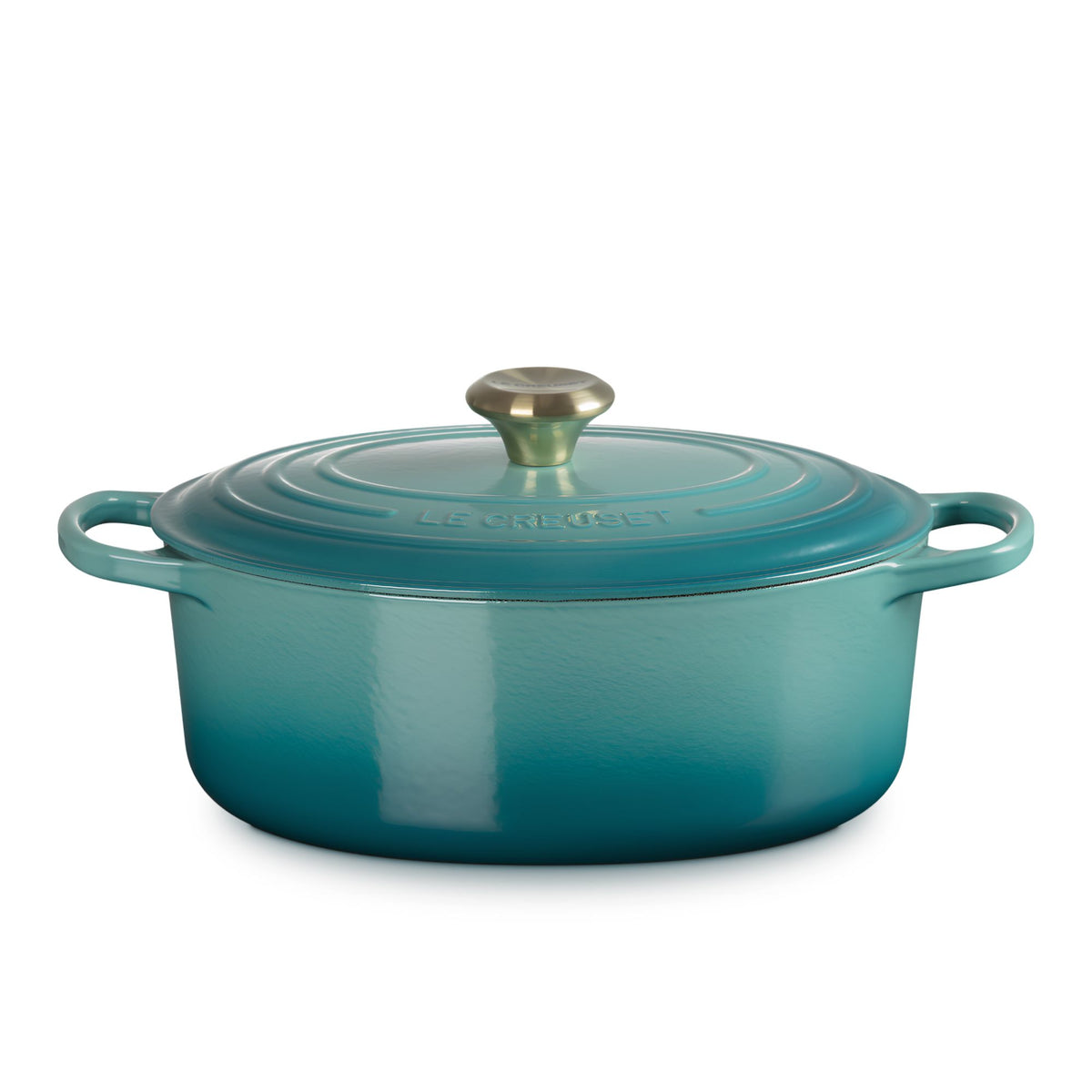 Cocotte ovale Evolution in ghisa vetrificata 29 cm Bleu Riviera Le Creuset