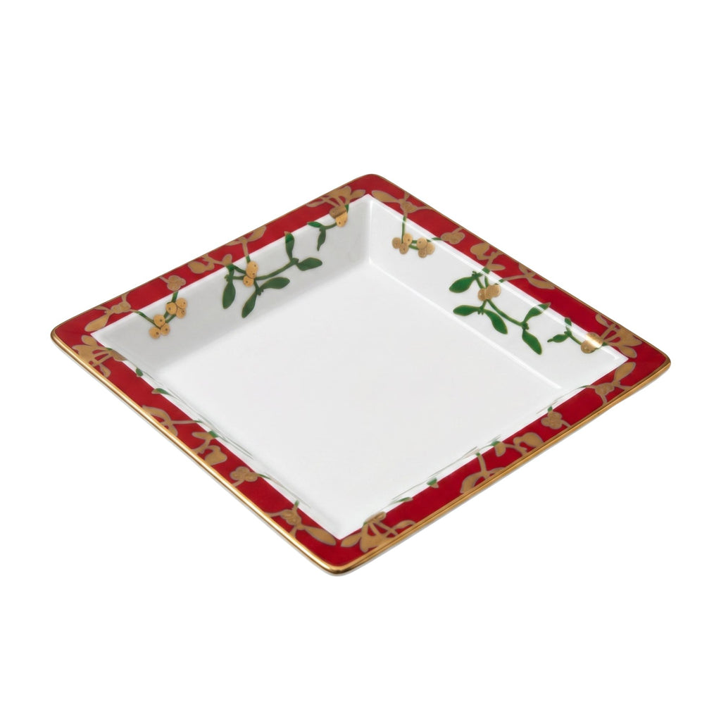 Svuotatasche decoro vischio — rosso & oro Ginori 1735