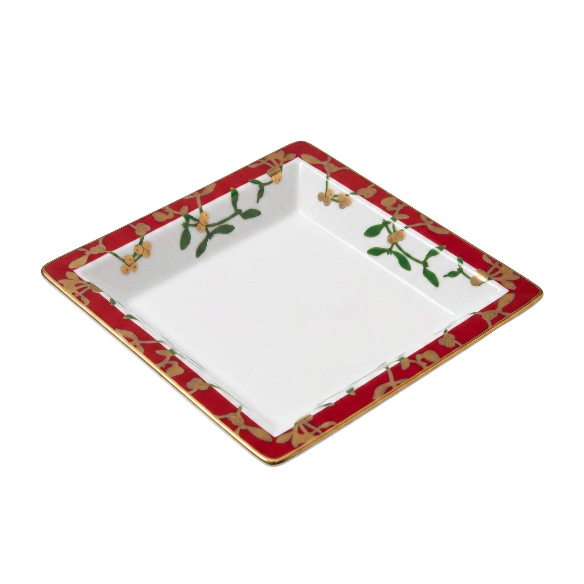 Svuotatasche decoro vischio — rosso & oro Ginori 1735