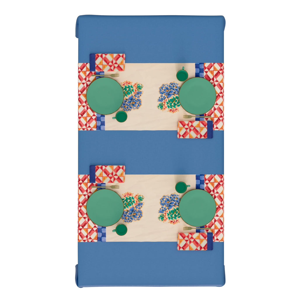 Cotton runner 50x150cm positano red tiles Lisa Corti