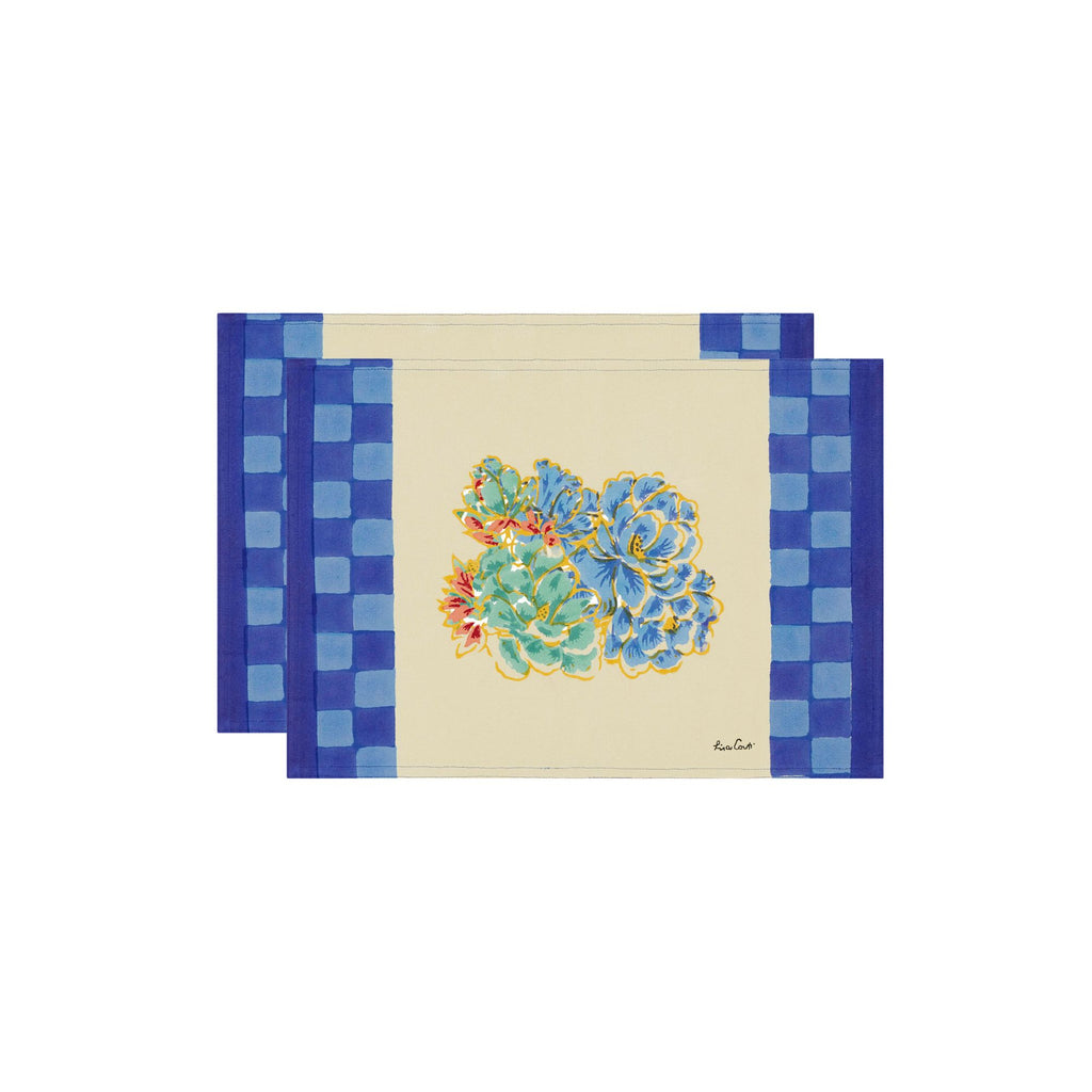 Set of 2 cotton placemats 35x48cm positano red tiles Lisa Corti