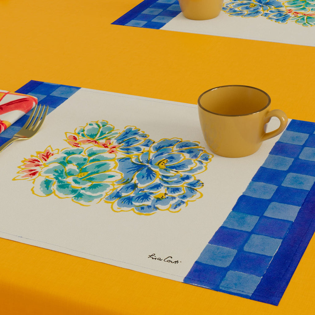 Set of 2 cotton placemats 35x48cm positano red tiles Lisa Corti