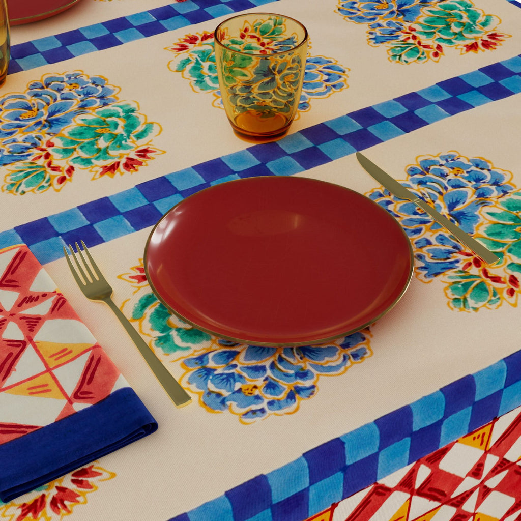 Cotton cloth 140x240cm positano red tiles Lisa Corti