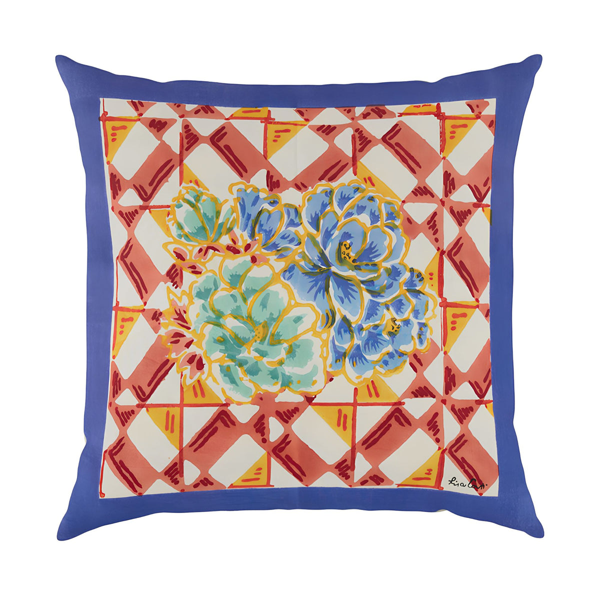Cotton cushion cover 45x45cm positano red tiles Lisa Corti