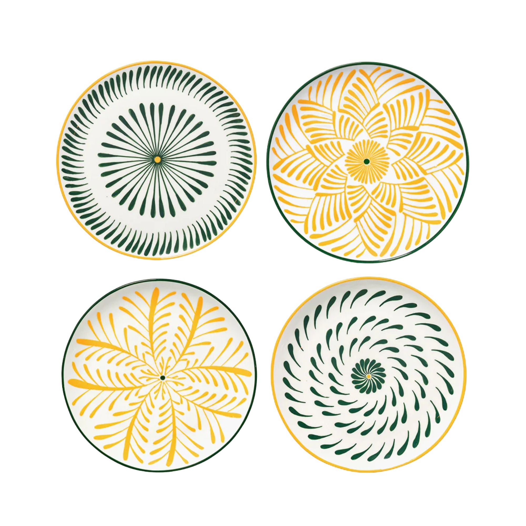 Set 4 Dinner Plate Yellow Green Bazaar Serax