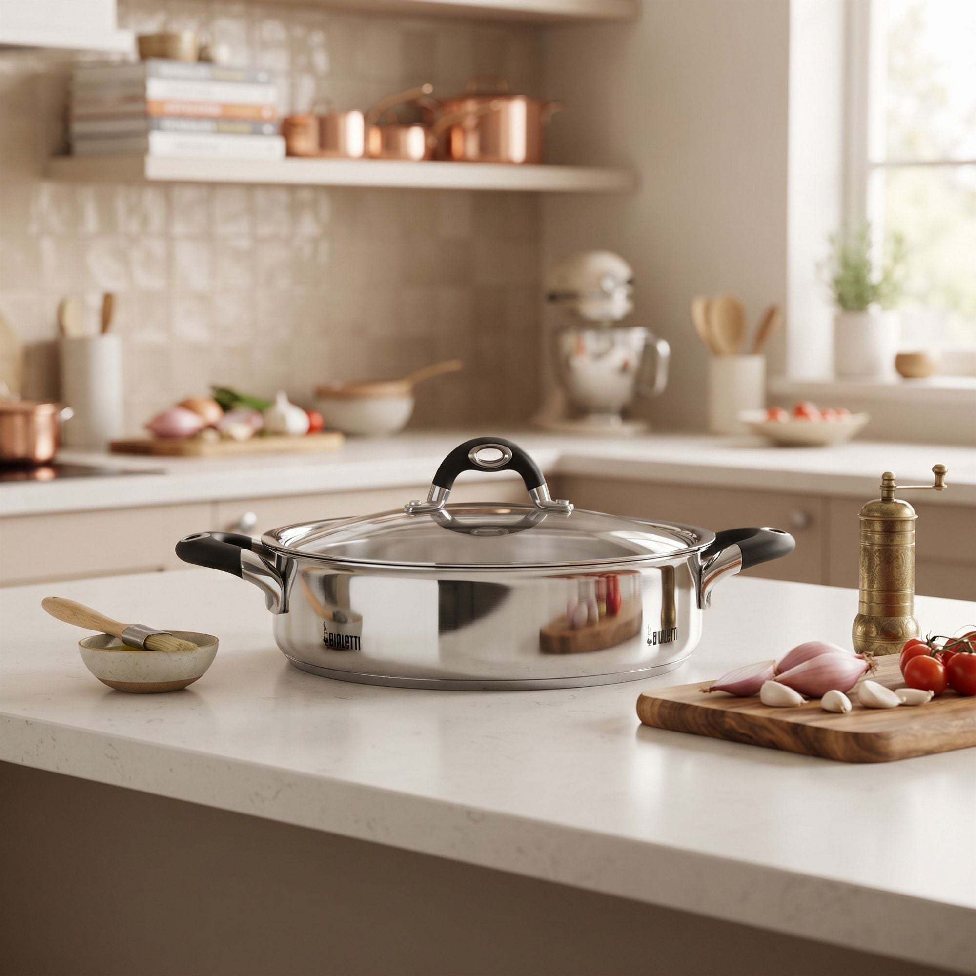 Tegame trilamine con coperchio 28 cm Bialetti Exclusive
