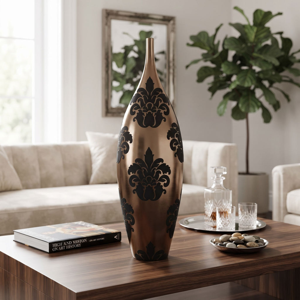 Vaso Decorativo in Ceramica – Collezione Damasco Bronzo Edg