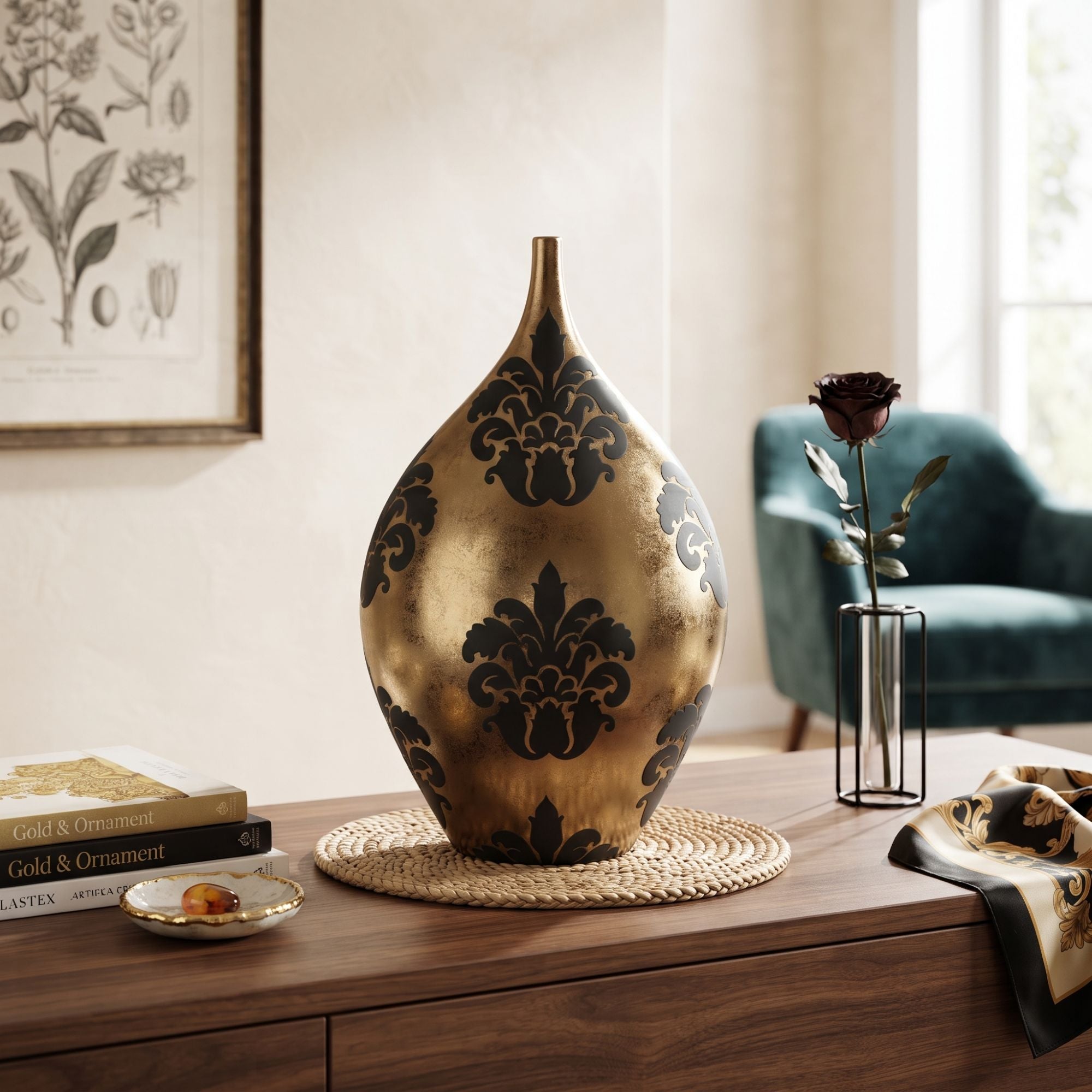 Vaso Goccia Damasco Bronzo Edg